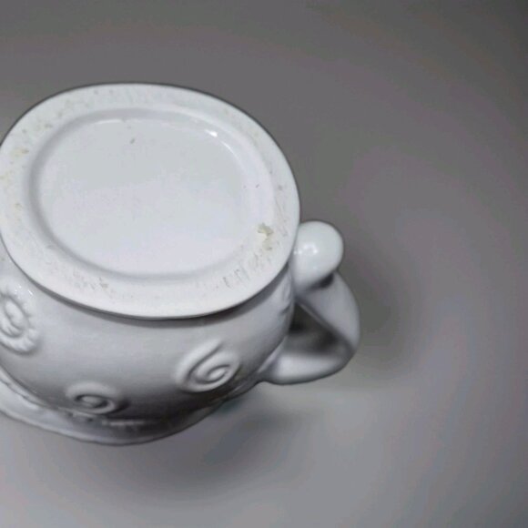 Vintage Pottery ceramic OWL Pitcher White Glazed 6" Tall Excellent condition - Picture 6 of 6